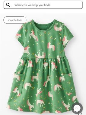 Hanna Andersson Green Unicorn Playground Dress with Pockets
